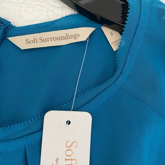 NWT Soft Surroundings bright blue sleeveless top - Picture 5 of 6